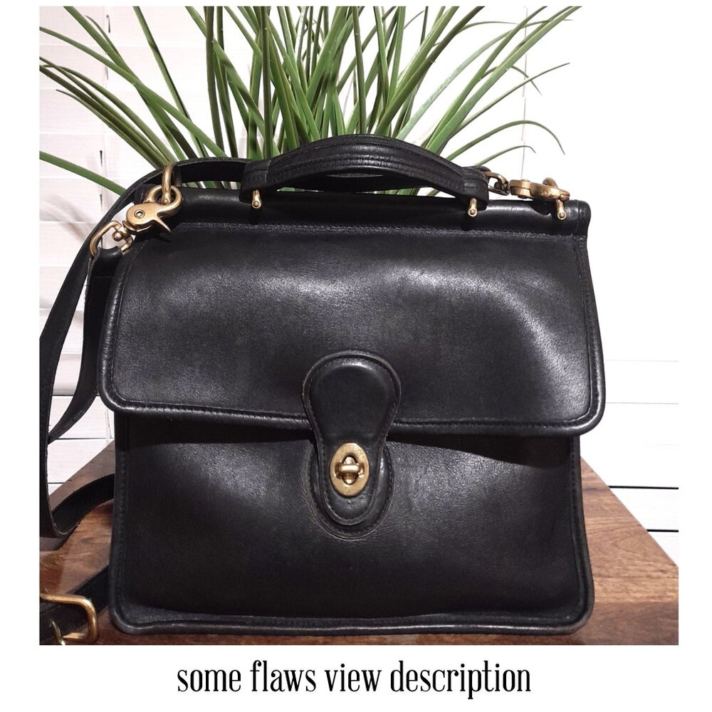 Coach Black Leather Shoulder Bag with Gold Hardware